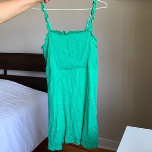 Green polka dot dress